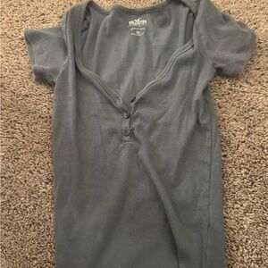 Hollister Charcoal Ribbed Top